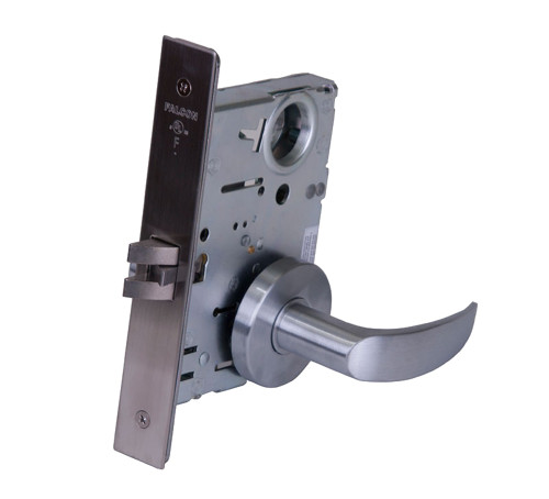 Falcon MA851L AN 626 12VDC Electrified Mortise Lock 12VDC Fail Safe Less Cylinder Avalon Lever Napa Escutcheon Satin Chrome