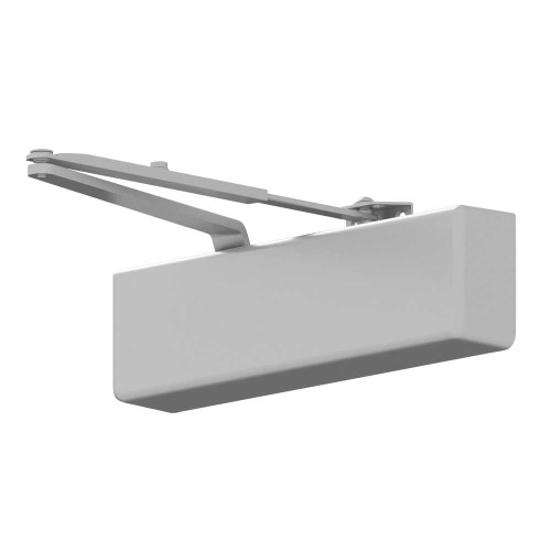 Falcon SC71A SS AL Grade 1 Heavy Duty Surface Door Closer Spring-n-Stop Arm Push Side Parallel Arm Mount Size 1 to 6 Full Plastic Cover Aluminum Painted Finish Non-Handed SC71A SS AL