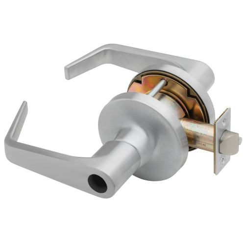 Falcon T501LD D 626 Grade 1 Entry Cylindrical Lock Less Cylinder Dane Lever Standard Rose Satin Chrome Finish Non-Handed