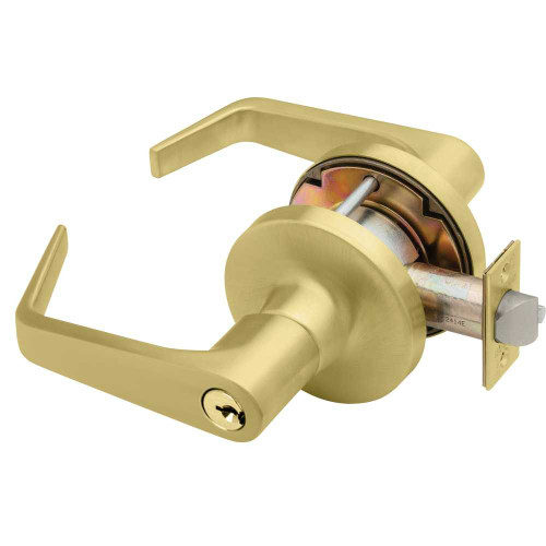 Falcon T511CP6D D 606 Grade 1 Entry/Office Cylindrical Lock Key in Lever Cylinder Dane Lever Standard Rose Satin Brass Finish Non-Handed T511CP6D D 606