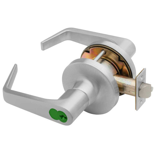 Falcon T571HD D 626 Grade 1 Dormitory/Corridor Cylindrical Lock SFIC Prep With Construction Core Dane Lever Standard Rose Satin Chrome Finish Non-Handed T571HD D 626