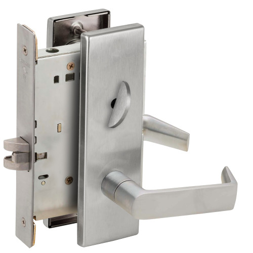 Schlage L9040 06N 626 Grade 1 Bed Bathroom Privacy Mortise Lock 06 Lever N Escutcheon Satin Chrome Finish Field Reversible