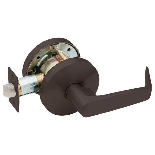 Falcon W161D D 613 Grade 2 Communicating/Exit Cylindrical Lock Non-Keyed Dane Lever Standard Rose Dark Oxidized Satin Bronze Oil Rubbed Finish Non-handed W161D D 613