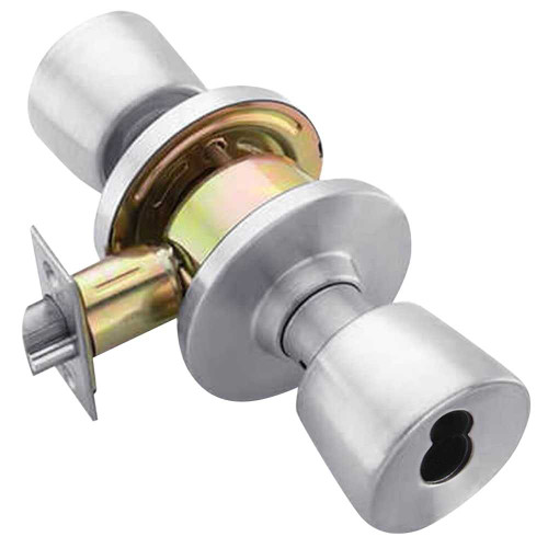 Falcon W511BD ELI 626 Grade 2 Entry/Office Cylindrical Lock SFIC Prep Less Core Elite Knob Standard Rose Satin Chrome Finish Non-handed W511BD ELI 626