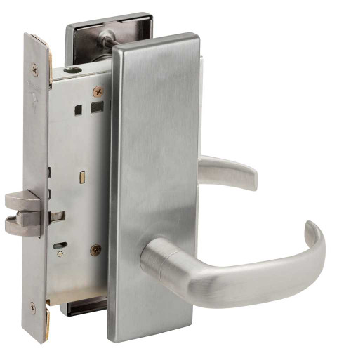 Schlage L9010 17N 626 Grade 1 Passage Latch Mortise Lock 17 Lever N Escutcheon Satin Chrome Finish Field Reversible L9010 17N 626