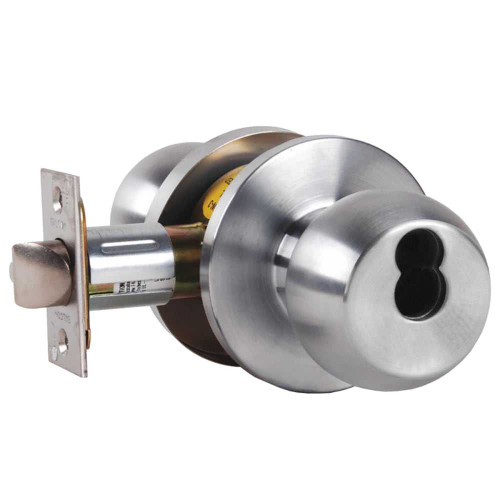 Falcon W511BD HAN 626 Grade 2 Entry/Office Cylindrical Lock SFIC Prep Less Core Hana Knob Standard Rose Satin Chrome Finish Non-handed W511BD HAN 626
