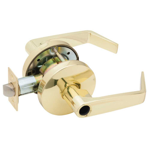 Falcon W511LD SRD 605 Grade 2 Entry/Office Cylindrical Lock Less Cylinder Dane Lever Small Rose Bright Brass Finish Non-handed W511LD SRD 605
