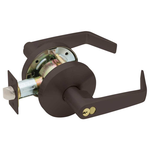 Falcon W581HD D 613 Grade 2 Storeroom Cylindrical Lock SFIC Prep With Construction Core Dane Lever Standard Rose Dark Oxidized Satin Bronze Oil Rubbed Finish Non-handed W581HD D 613