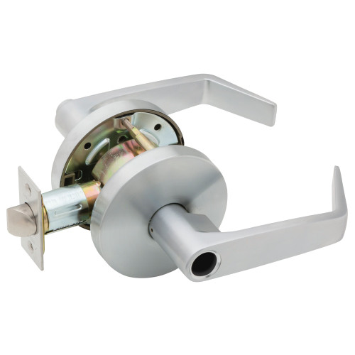 Falcon W581LD D 626 Grade 2 Storeroom Cylindrical Lock Less Cylinder Dane Lever Standard Rose Satin Chrome Finish Non-handed