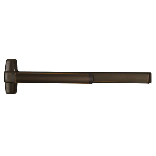 Von Duprin QEL9848TL-BE-F 3 643E Grade 1 Concealed Vertical Rod Exit Bar 36 Fire-Rated Device 80 to 100 Door Height Passage Function Thumbturn with Dummy Pull Motorized Latch Retraction Less Dogging Aged Bronze Finish Field Reversible
