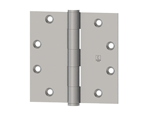 Hager 1191 4X4 US15 BT Full Mortise Plain Bearing Hinge Standard Weight 4 by 4 Brass 5 Knuckle Ball Tips Satin Nickel Plated Clear Coated Finish