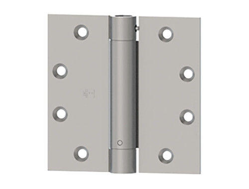 Hager 1250 4-1/2X4-1/2 US4 Full Mortise Spring Hinge Standard Weight 4-1/2 by 4-1/2 Steel Satin Brass Plated Clear Coated Finish