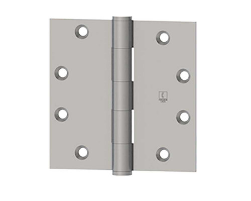 Hager 1279N 4X4 US3 Full Mortise Plain Bearing Hinge Standard Weight 4 by 4 Steel 5 Knuckle Non-Removable Pin Bright Brass Plated Clear Coated Finish 1279N 4X4 US3