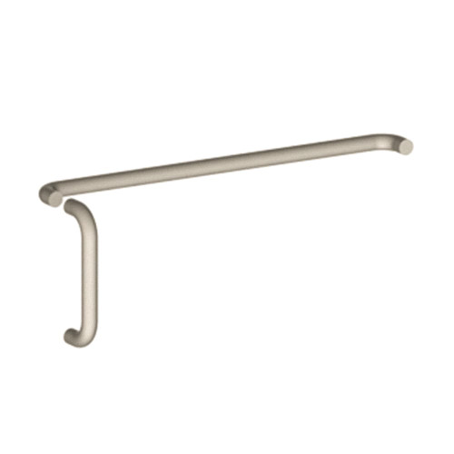 Hager 154D US32D 33CTC Push/Pull Set 1 Round Bar Stock 2-1/2 Projection 12 CTC Pull 33 CTC Push Bar Satin Stainless Steel Finish 154D US32D 33CTC