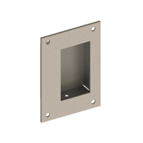 Hager 15N US32D Flush Cup Pull Face: 3-1/2 by 5 Projection 1/8 Opening 1-3/4 by 3-1/16 Cup Depth 3/4 Satin Stainless Steel Finish 15N US32D