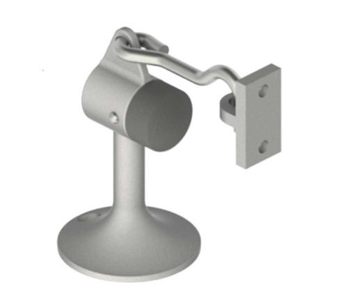 Hager 268F US3 Floor Stop and Holder Cast Brass with Rubber Bumper 2-1/4 Base 3-19/32 Height 25/32 by 1-1/2 Keeper Bright Brass Finish 268F US3