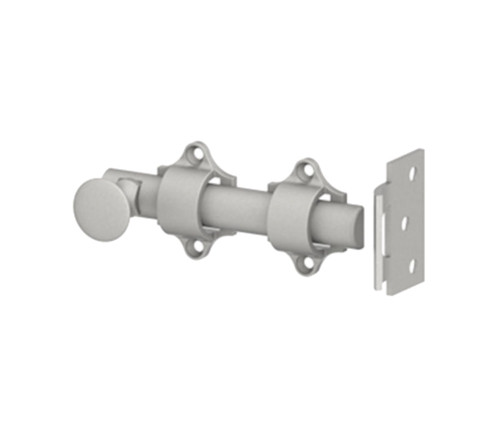 Hager 279D US26D Brass Dutch Door Bolt 5/8 Half Round Bolt Size 3/8 Bolt Throw Universal and Angle Strikes Included 1-1/4 Projection 29/32 Knob Diameter Satin Chrome Finish 279D US26D