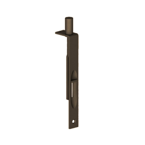 Hager 281D US10B Slide Flush Bolt 3/4 by 6 Face Plate 1/2 Bolt Diameter 1 Bolt Throw 7/8 by 1-3/4 Strike 7/16 Rod Backset Dark Oxidized Satin Bronze Oil Rubbed Finish 281D US10B