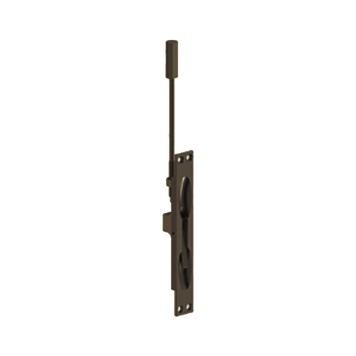 Hager 282D US10B Brass Manual Flush Bolt 12 Rod Length 1 by 6-3/4 Face Plate 3/4 Bolt Throw 3/4 Bolt Backset 15/16 by 2-1/4 Strike Dark Oxidized Satin Bronze Oil Rubbed Finish 282D US10B