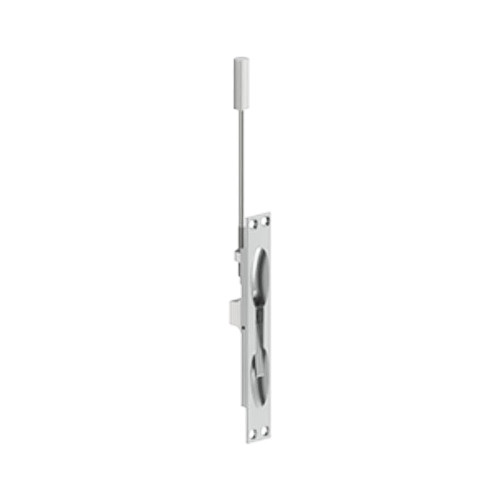 Hager 282D US26 Brass Manual Flush Bolt 12 Rod Length 1 by 6-3/4 Face Plate 3/4 Bolt Throw 3/4 Bolt Backset 15/16 by 2-1/4 Strike Bright Chrome Finish 282D US26