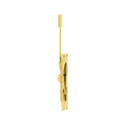 Hager 282D US3 Brass Manual Flush Bolt 12 Rod Length 1 by 6-3/4 Face Plate 3/4 Bolt Throw 3/4 Bolt Backset 15/16 by 2-1/4 Strike Bright Brass Finish 282D US3