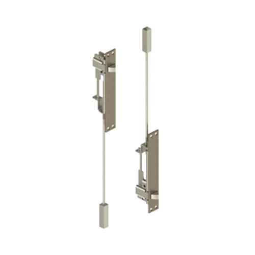Hager 292D US32D Automatic Flush Bolt 1 by 6-3/4 Face Plate 3/4 Bolt Throw 3/4 Bolt Backset 1/2 Square Bolt Head 15/16 by 2-1/4 Mortise Strike Satin Stainless Steel Finish