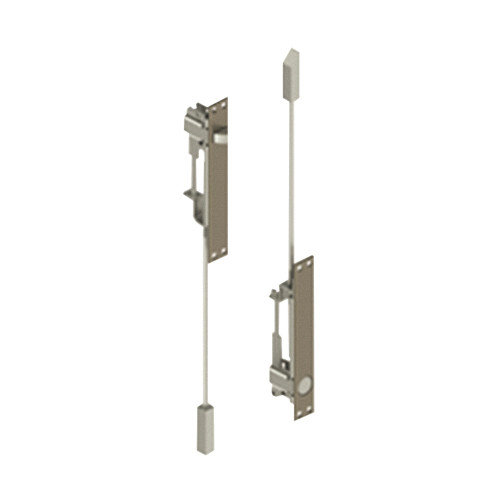 Hager 293D US32D Constant Latching Flush Bolt 1 by 6-3/4 Face Plate 3/4 Bolt Throw 3/4 Bolt Backset 1/2 Square Bolt Head 1-1/8 by 2-3/4 T-Strike Satin Stainless Steel Finish