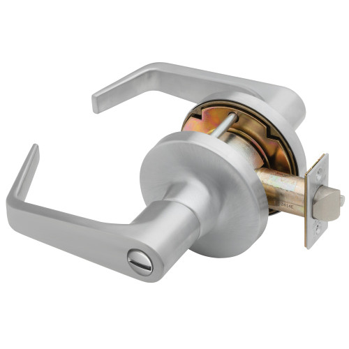 Falcon T301S D 626 Grade 1 Privacy Cylindrical Lock Non-keyed Dane Lever Standard Rose Satin Chrome Finish Non-Handed