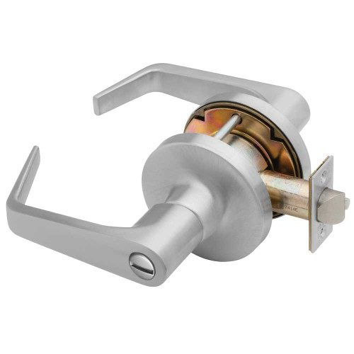 Falcon T301S D 626 Grade 1 Privacy Cylindrical Lock Non-keyed Dane Lever Standard Rose Satin Chrome Finish Non-Handed T301S D 626