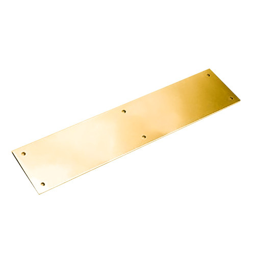 Hager 30S 8X16 US3 Square Corner Push Plate 005 Gauge 8 by 16 Bright Brass Finish 30S 8X16 US3