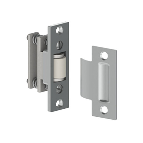 Hager 318D US26D Brass Roller Latch 1 by 3-3/8 Latch Faceplate 1-1/4 by 2-3/4 Strike 171 Strike Thickness 3/8 Max Roller Projection Satin Chrome Finish