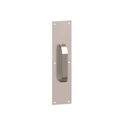 Hager 31E 4X16 US32D Square Corner Pull Plate - Half Round Pull 005 Gauge 4 by 16 6 CTC Satin Stainless Steel Finish