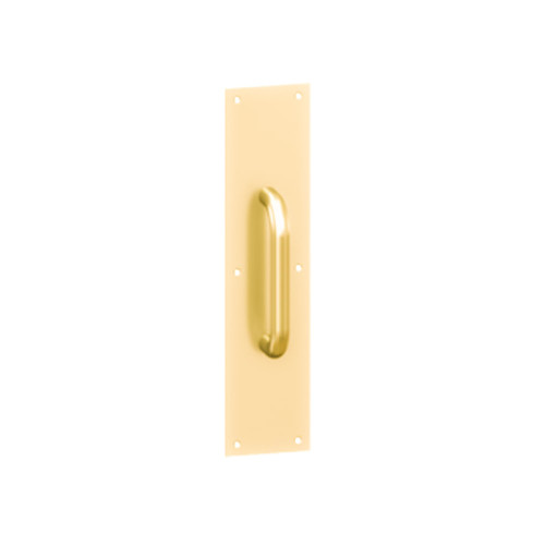 Hager 33E 4X16 US3 Square Corner Pull Plate 005 Gauge 4 by 16 6 CTC Bright Brass Finish