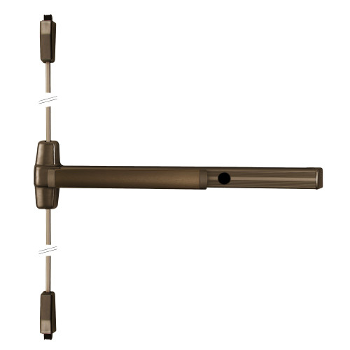Von Duprin CD9927EO 3 313 Grade 1 Surface Vertical Rod Exit Bar Wide Stile Pushpad 36 Panic Device 84 Door Height Exit Only Less trim Cylinder Dogging Dark Bronze Anodized Aluminum Finish Field Reversible