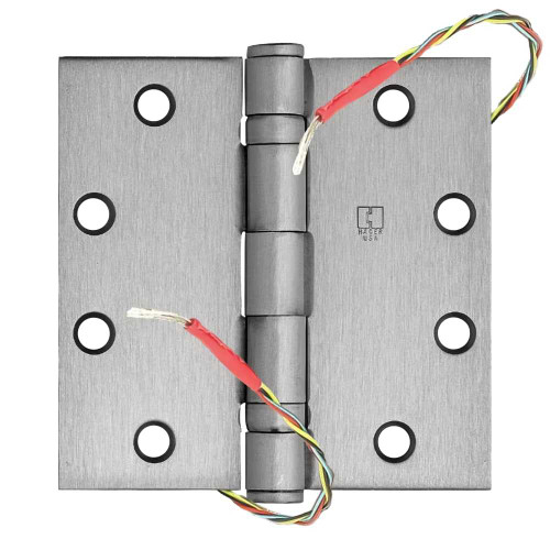 Hager BB1279 5X4-1/2 26D ETW4 Full Mortise Ball Bearing Hinge Standard Weight 5 by 4-1/2 Steel 5 Knuckle 4-Wires Satin Chromium Plated Finish BB1279 5X4-1/2 26D ETW4