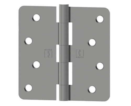 Hager RC1541 4X4 ABA Full Mortise Plain Bearing Residential Hinge 4 by 4 Brass 5 Knuckle 1/4 Round Corners Satin Brass Plated Blackened Satin Relieved Clear Coated Finish