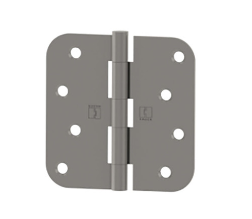Hager RC1843 4X4 US15 Full Mortise Plain Bearing Residential Hinge 4 by 4 Steel 5 Knuckle 5/8 Round Corners Safety Stud Satin Nickel Plated Clear Coated Finish RC1843 4X4 US15