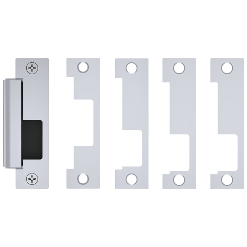 HES 1500C-629 Grade 1 Electric Strike For Cylindrical or Mortise Latchbolt Locks Auto-Sensing 12/24 VDC Field Selectable Fail Safe/Fail Secure Includes 1J 1K 1KD 1KM Options Bright Stainless Steel 1500C-629