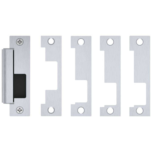HES 1500C-630-DLM Grade 1 Electric Strike For Cylindrical or Mortise Latchbolt Locks Auto-Sensing 12/24 VDC Field Selectable Fail Safe/Fail Secure Includes 1J 1K 1KD 1KM Options Dual Lock Monitor Satin Stainless Steel 1500C-630-DLM