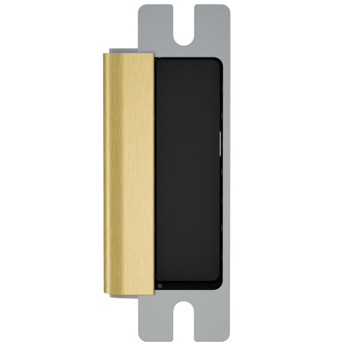 HES 1600-606 Grade 1 Electric Strike For Cylindrical or Mortise Latchbolt and Deadbolt Locks Auto-Sensing 12/24 VDC Field Selectable Fail Safe/Fail Secure Body Only Satin Brass