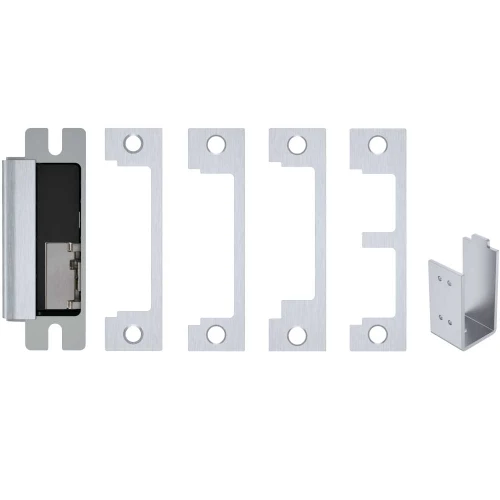 HES 1600-CDB-630-LMS Grade 1 Electric Strike For Cylindrical or Mortise Latchbolt and Deadbolt Locks Auto-Sensing 12/24 VDC Field Selectable Fail Safe/Fail Secure Includes 1N 1ND 1NM 1NTD Options Lock Monitor Strike Monitor Satin Stainless Steel 1600-CDB-630-LMS