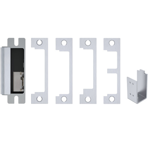 HES 1600-CDB-630-LMS Grade 1 Electric Strike For Cylindrical or Mortise Latchbolt and Deadbolt Locks Auto-Sensing 12/24 VDC Field Selectable Fail Safe/Fail Secure Includes 1N 1ND 1NM 1NTD Options Lock Monitor Strike Monitor Satin Stainless Steel