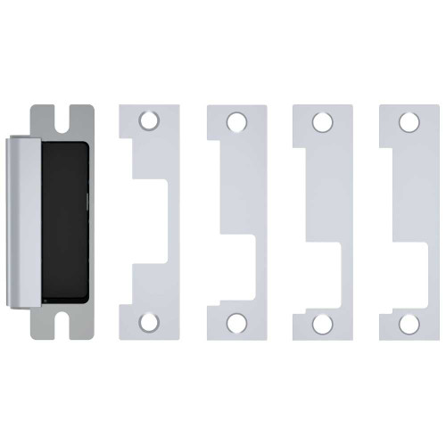 HES 1600-CLB-629 Grade 1 Electric Strike For Cylindrical or Mortise Latchbolt and Deadbolt Locks Auto-Sensing 12/24 VDC Field Selectable Fail Safe/Fail Secure Includes 1J 1K 1KD 1KM Options Bright Stainless Steel 1600-CLB-629