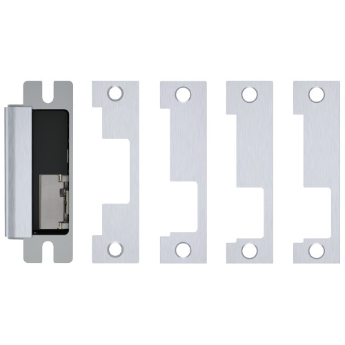 HES 1600-CLB-630-LM Grade 1 Electric Strike For Cylindrical or Mortise Latchbolt and Deadbolt Locks Auto-Sensing 12/24 VDC Field Selectable Fail Safe/Fail Secure Includes 1J 1K 1KD 1KM Options Lock Monitor Satin Stainless Steel