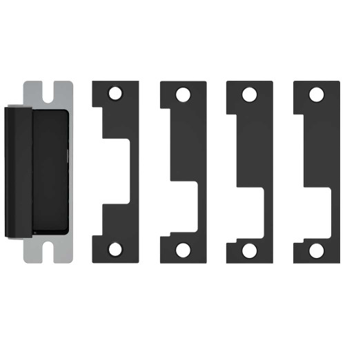 HES 1600-CLB-BSP Grade 1 Electric Strike For Cylindrical or Mortise Latchbolt and Deadbolt Locks Auto-Sensing 12/24 VDC Field Selectable Fail Safe/Fail Secure Includes 1J 1K 1KD 1KM Options Black 1600-CLB-BSP