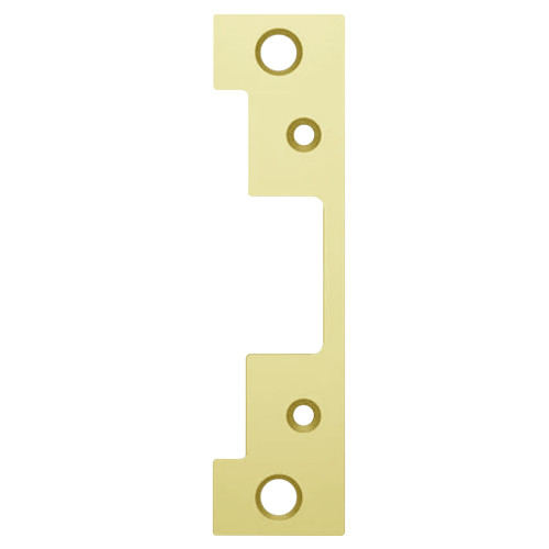 HES 501A 605 Faceplate Only 5000/5200 Series 4-7/8 x 1-1/4 Flat with Radius Corners Bright Brass