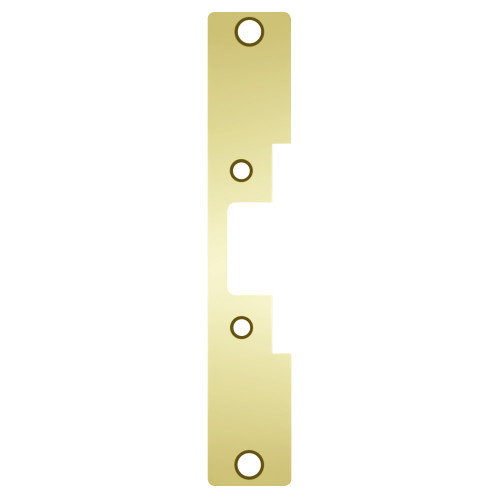 HES 502 605 Faceplate Only 5000/5200 Series 7-15/16 x 1-7/16 Flat with Radius Corners Bright Brass