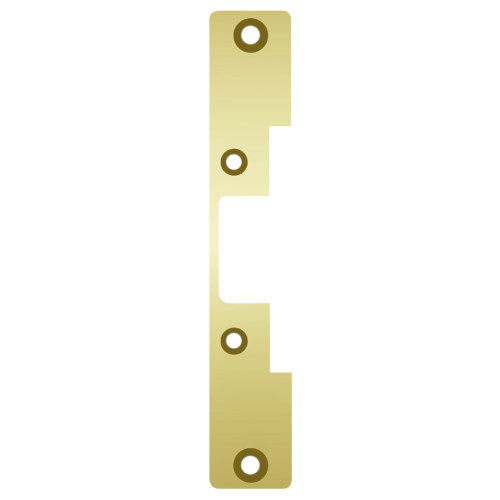 HES 503 605 Faceplate Only 5000/5200 Series 6-7/8 x 1-1/4 Flat with Radius Corners Bright Brass 503 605