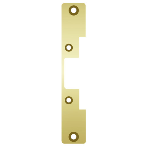 HES 503 605 Faceplate Only 5000/5200 Series 6-7/8 x 1-1/4 Flat with Radius Corners Bright Brass