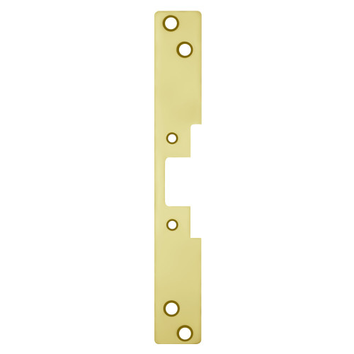 HES 504 605 Faceplate Only 5000/5200 Series 10 x 1-3/8 Flat wit Radius Corners Bright Brass